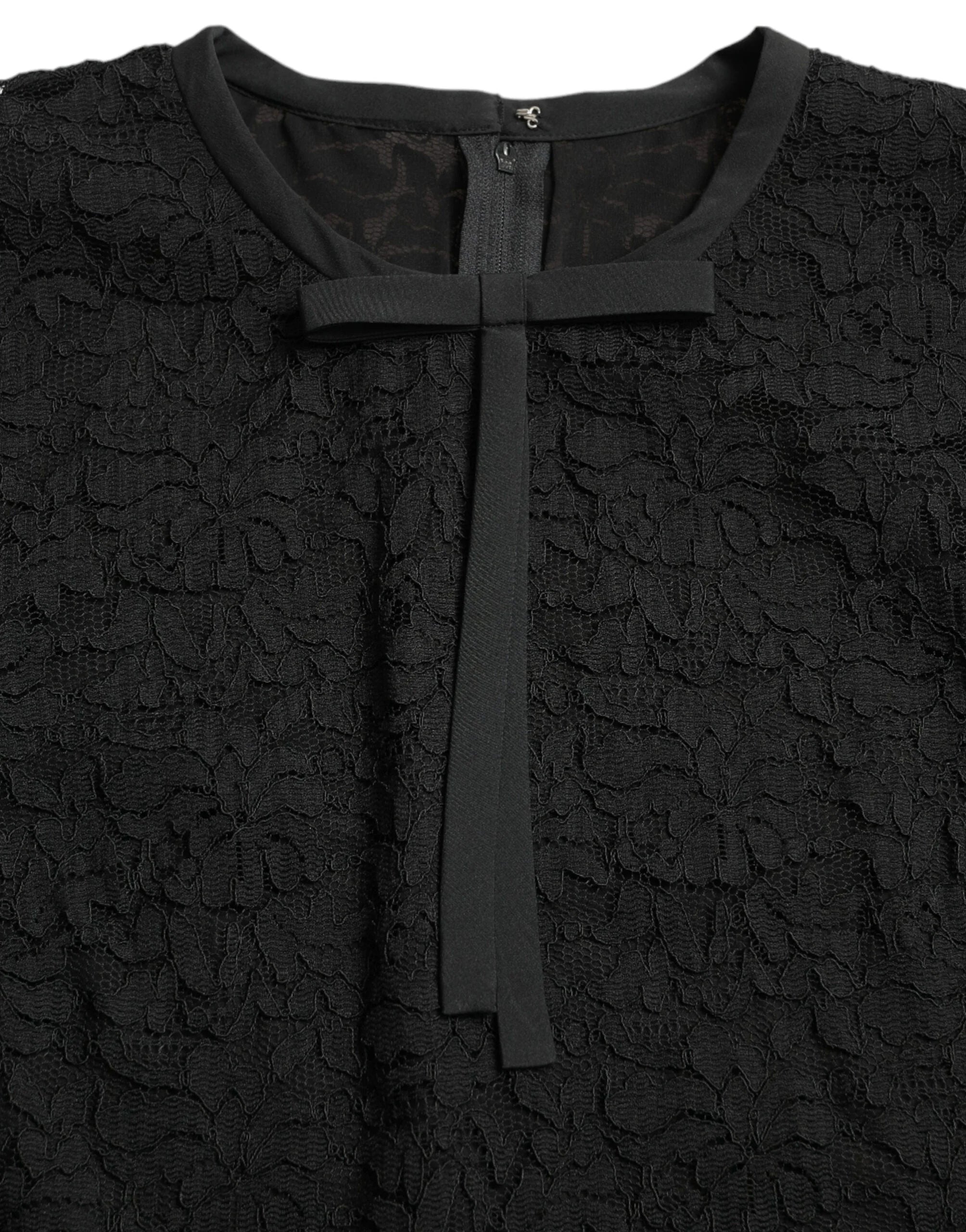 Dolce & Gabbana Black STAFF Blouse Floral Lace Nylon Top - IT42|M - Blouses
