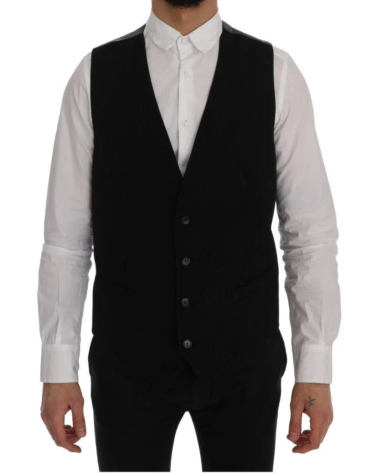 Dolce & Gabbana Black STAFF Cotton Rayon Vest - IT50 | L - Vests