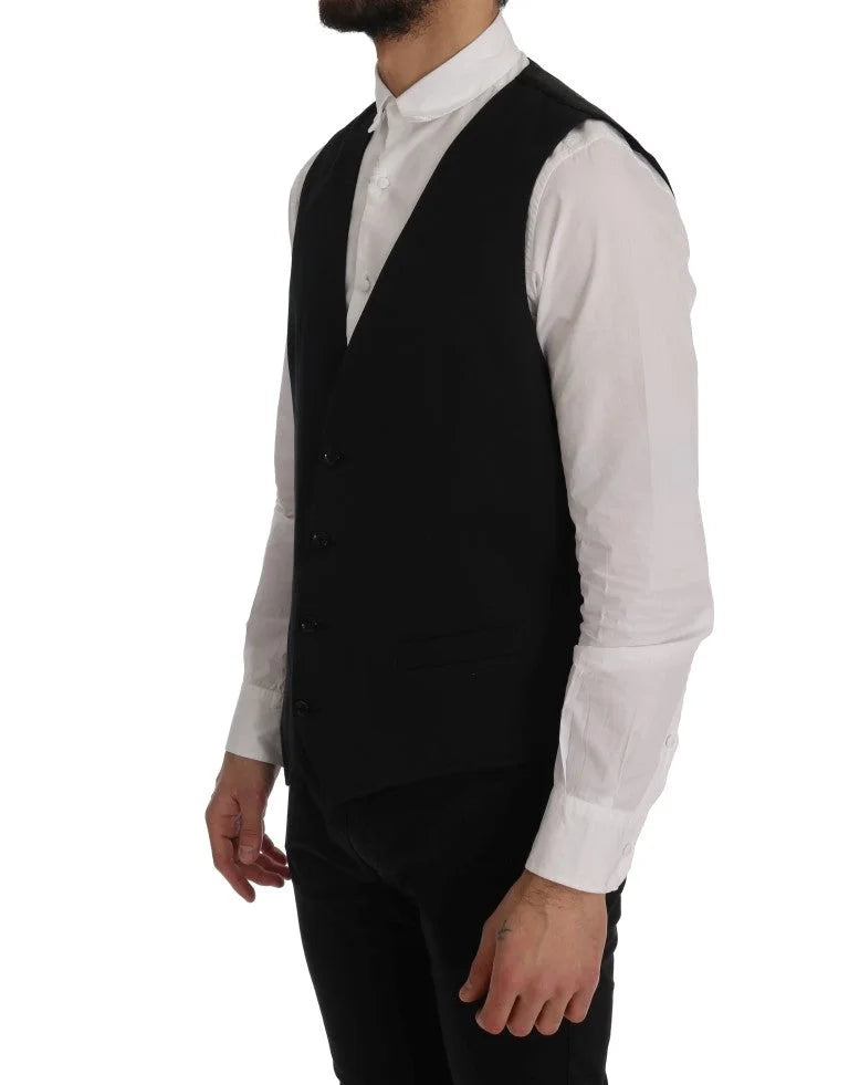 Dolce & Gabbana Black STAFF Cotton Vest - Vests