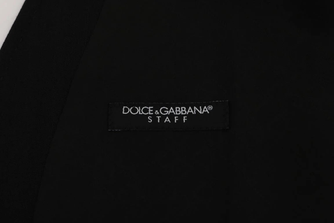Dolce & Gabbana Black STAFF Wool Stretch Vest - IT50 | L - Vests