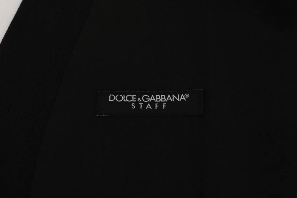 Dolce & Gabbana Black STAFF Wool Stretch Vest - IT50 | L - Vests