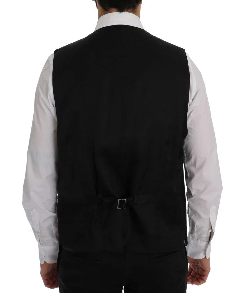 Dolce & Gabbana Black STAFF Wool Stretch Vest - IT50 | L - Vests