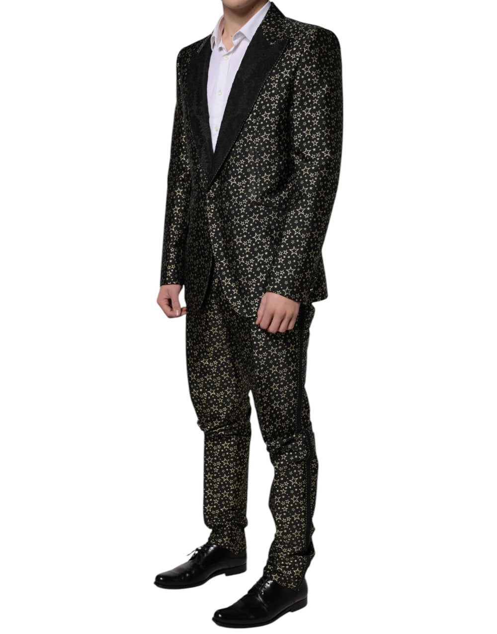 Dolce & Gabbana Black Stars Jacquard SICILIA 2 Piece Suit - Suits