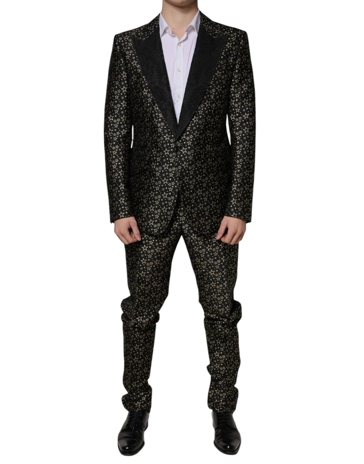 Dolce & Gabbana Black Stars Jacquard SICILIA 2 Piece Suit - Suits