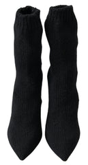 Dolce & Gabbana Black Stiletto Heel Mid Calf Women Boot Shoes - EU39/US8.5