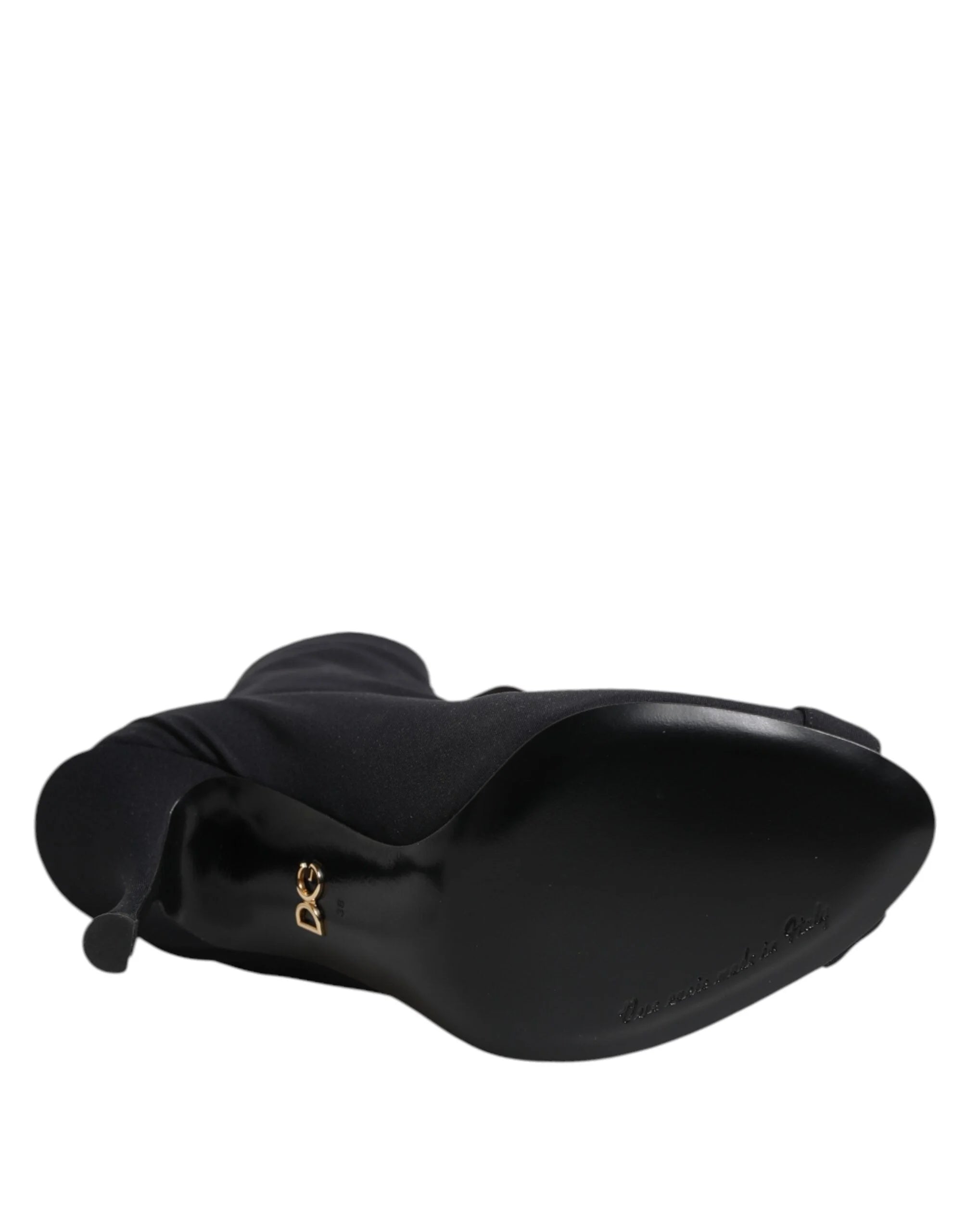 Dolce & Gabbana Black Stiletto Heels Lace Up Boots Shoes - Boots