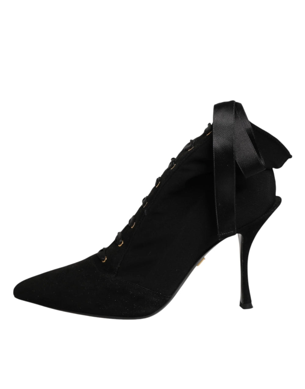 Botas de Tacón de Aguja Dolce & Gabbana Negras con Cordones - Talla EU37/US6.5 - Botas