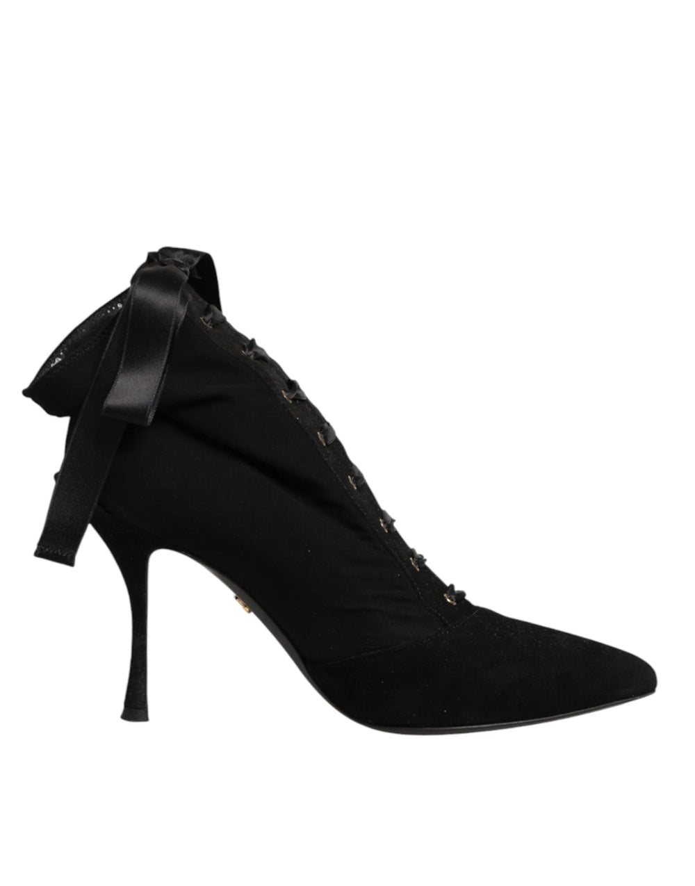 Botas de Tacón de Aguja Dolce & Gabbana Negras con Cordones - Talla EU37/US6.5 - Botas