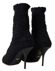 Dolce & Gabbana Black Stiletto Heels Mid Calf Boots - EU38.5/US8