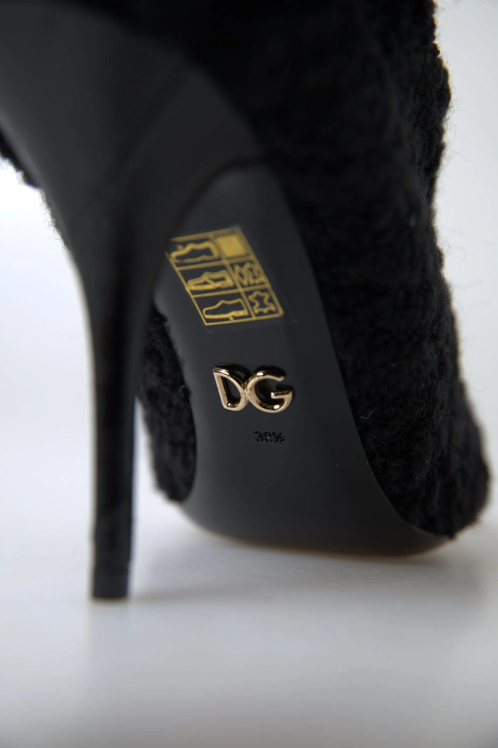 Dolce & Gabbana Black Stiletto Heels Mid Calf Boots - EU38.5/US8