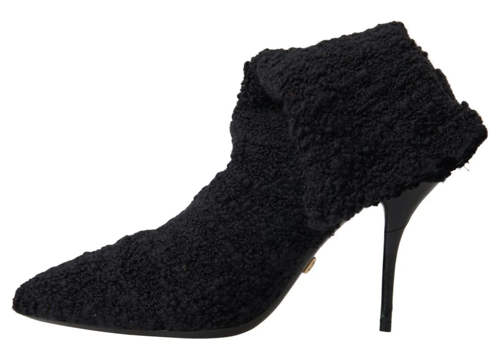 Dolce & Gabbana Black Stiletto Heels Mid Calf Boots - EU38.5/US8