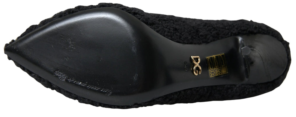 Dolce & Gabbana Black Stiletto Heels Mid Calf Boots - EU38.5/US8