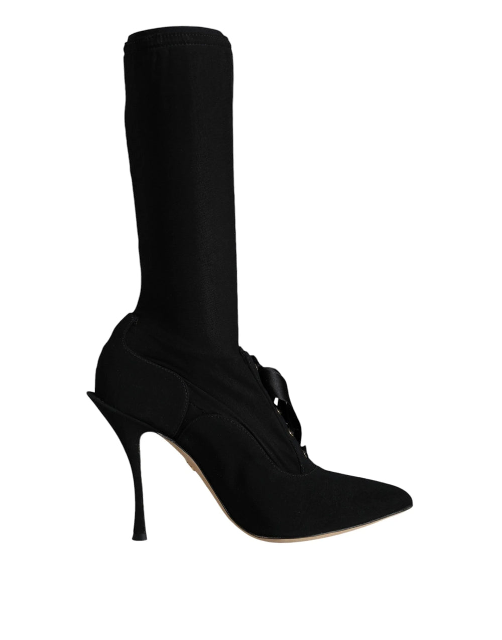 Dolce & Gabbana Black Stiletto Heels Mid Calf Boots Shoes - Boots