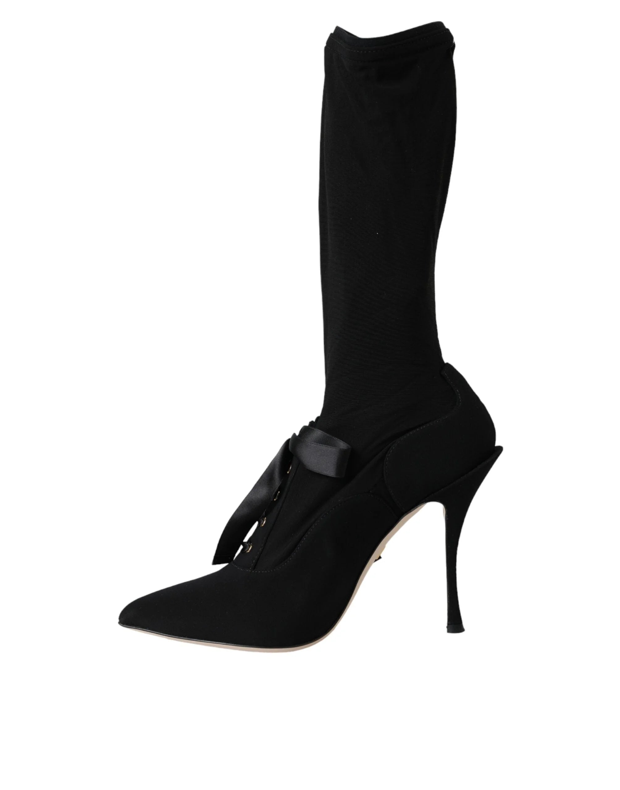 Dolce & Gabbana must Stiletto Kannad Keskmise Varrega Saapad