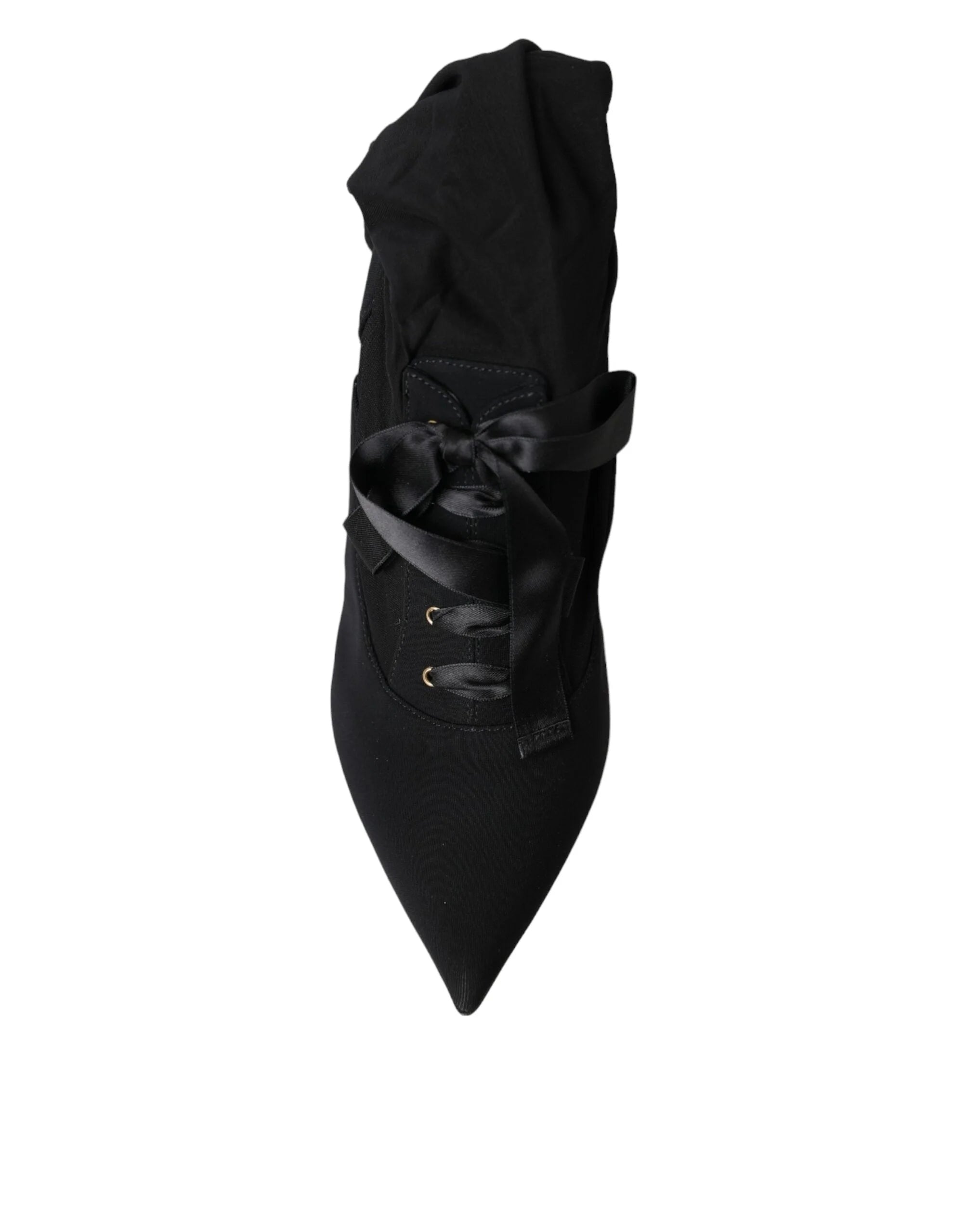 Dolce & Gabbana Black Stiletto Heels Mid Calf Boots Shoes - Boots