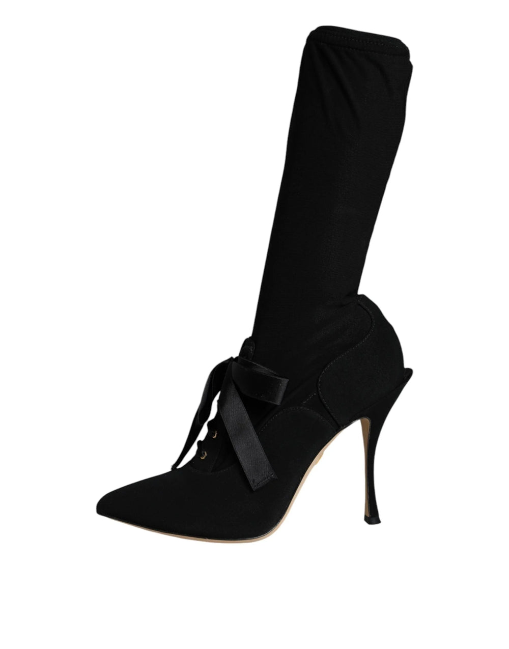 Dolce & Gabbana Black Stiletto Heels Mid Calf Boots Shoes - Boots