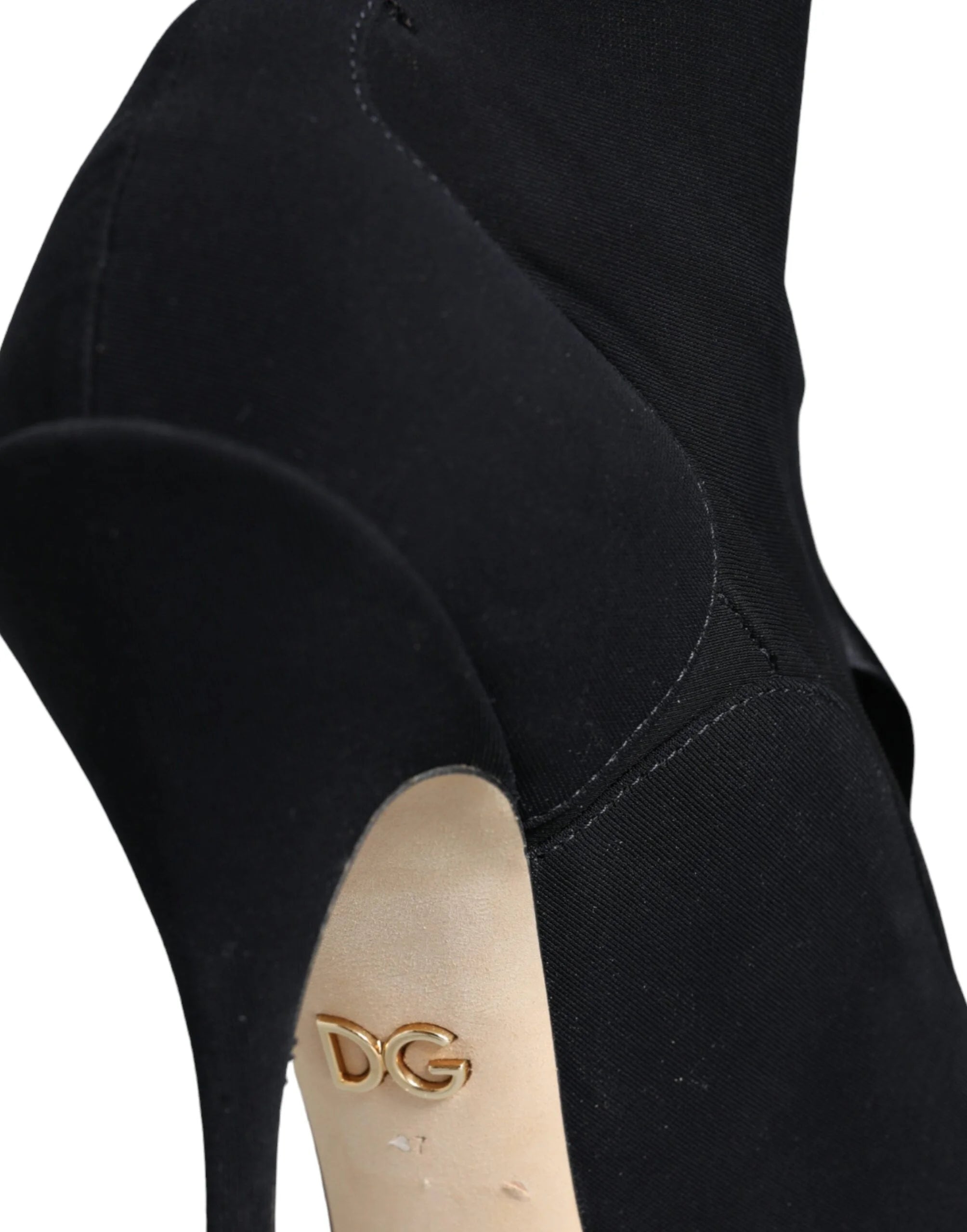 Dolce & Gabbana Black Stiletto Heels Mid Calf Boots Shoes - Boots