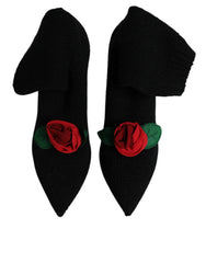 Dolce & Gabbana Black Stiletto Heels Mid Calf Boots Shoes - Boots