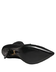 Dolce & Gabbana mustad stilettokontsadega keskelpõlve saapad - EU37/US6.5