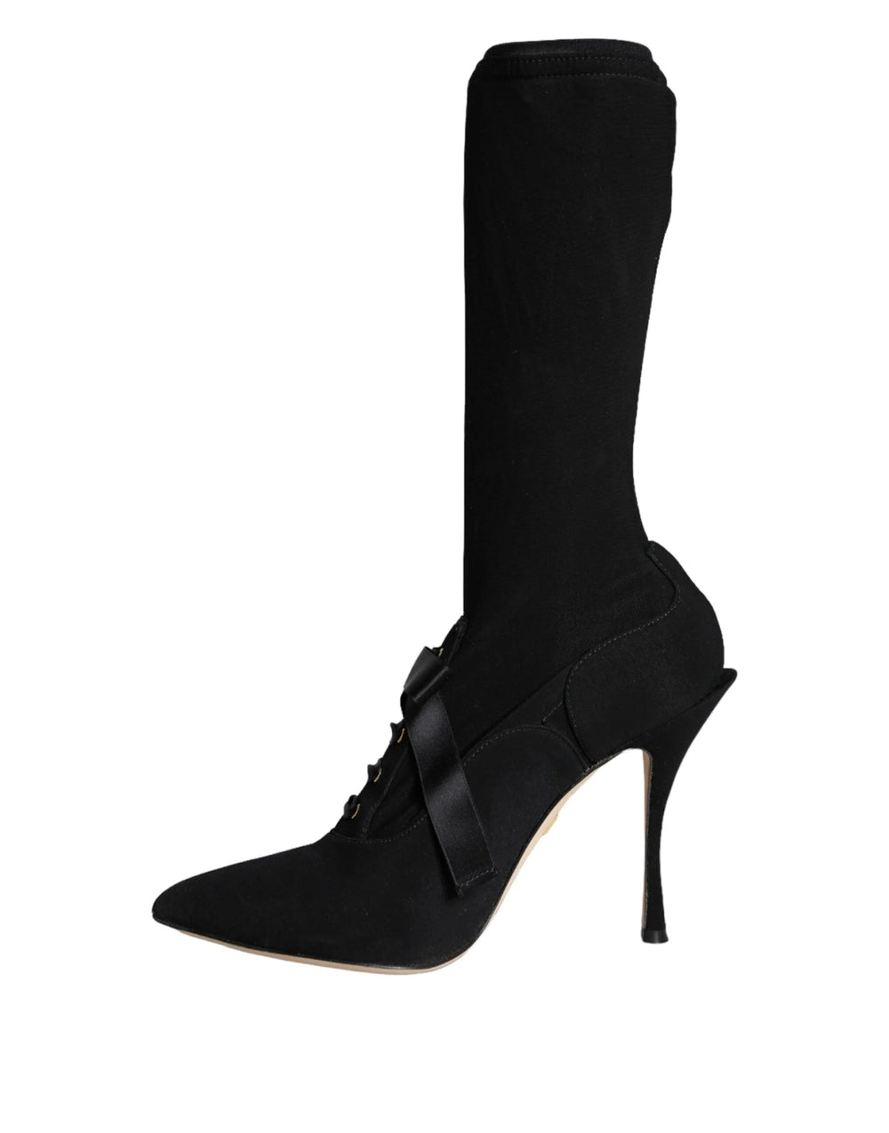 Dolce & Gabbana Black Stiletto Heels Mid Calf Boots Shoes - EU38.5/US8 - Boots