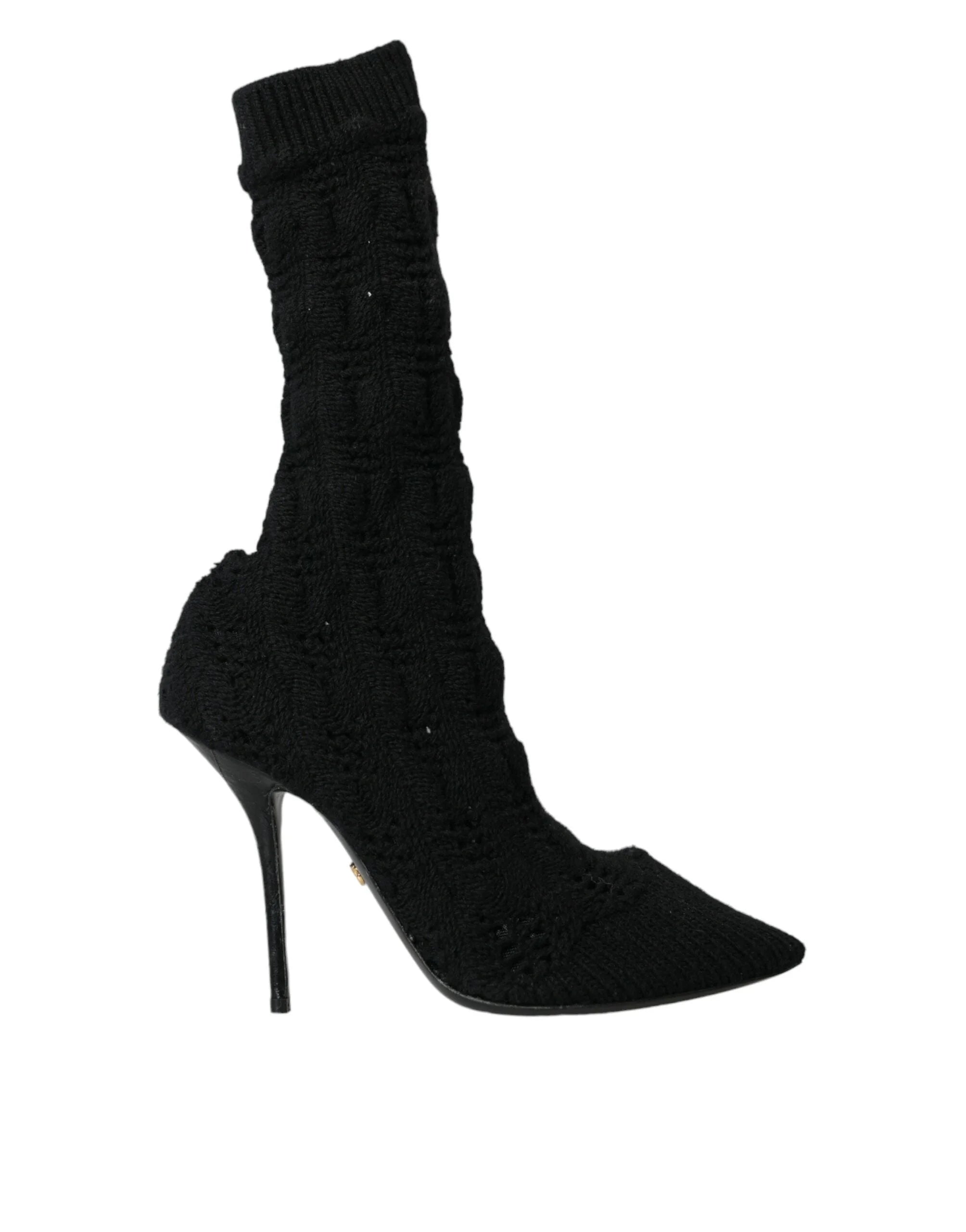 Dolce & Gabbana Black Stiletto Heels Mid Calf Boots Shoes - EU39/US8.5 - Boots