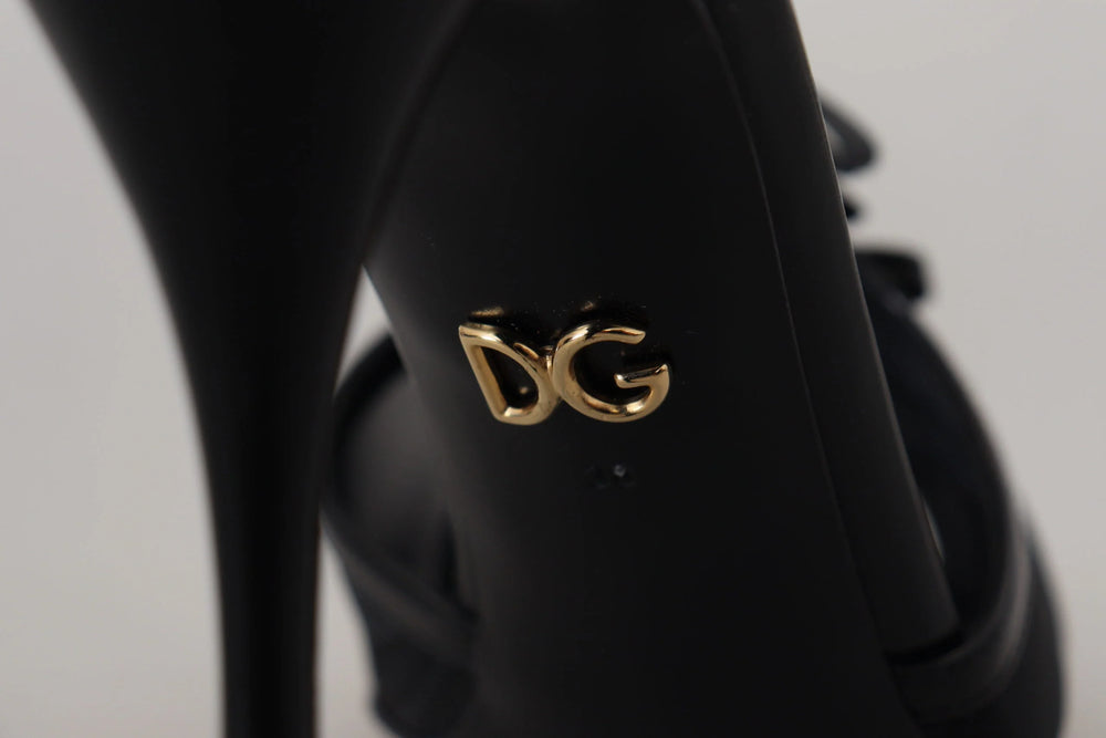 Dolce & Gabbana Black Stiletto High Heels Sandals Shoes - EU38/US7.5 - Sandals