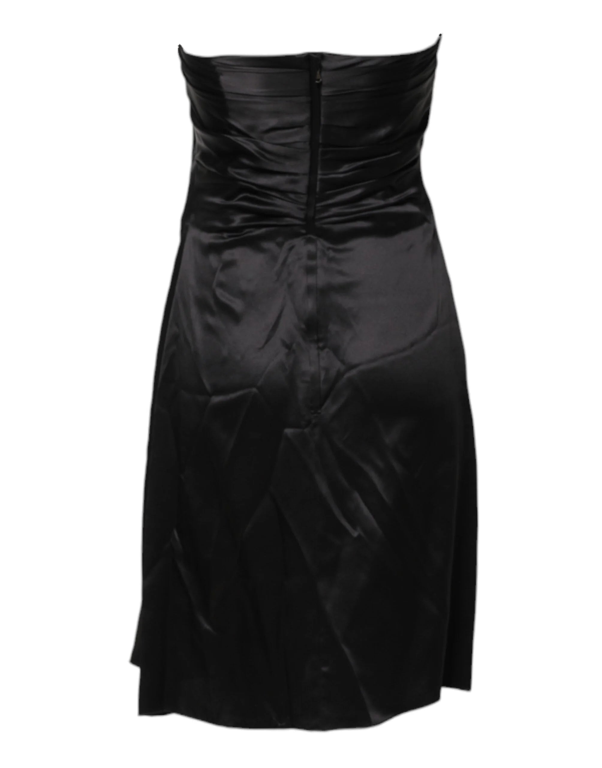 Dolce & Gabbana Black Strapless Sheath A-line Mini Dress - IT38 | XS