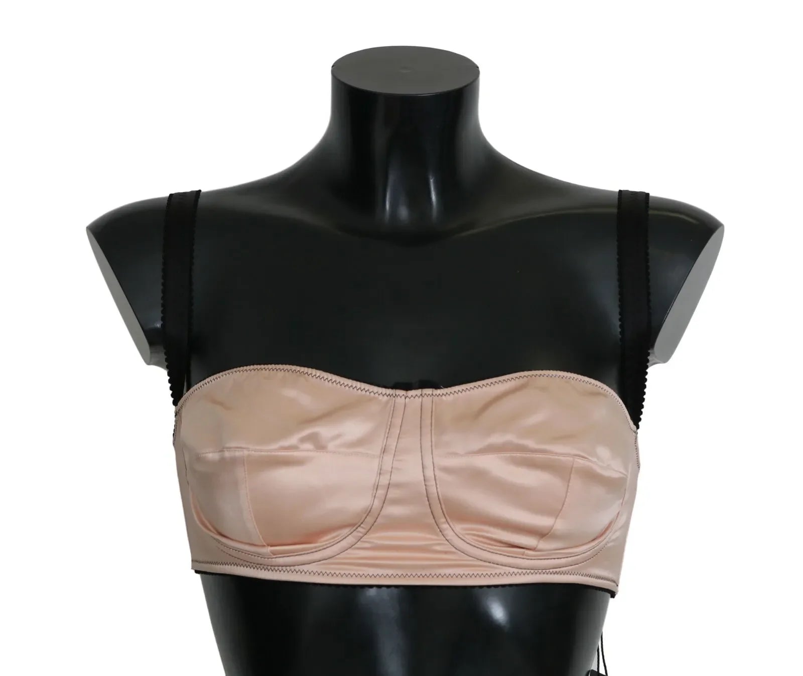 Dolce & Gabbana Black Straps Pink Balconcino Bra - IT40|S - Bras