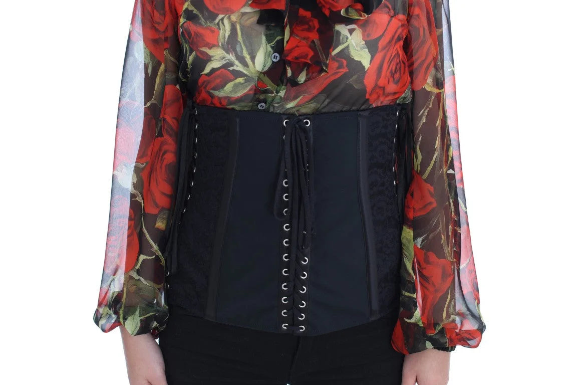 Dolce & Gabbana Black Stretch Corset Waist Strap Belt - IT36|XXS - Belts