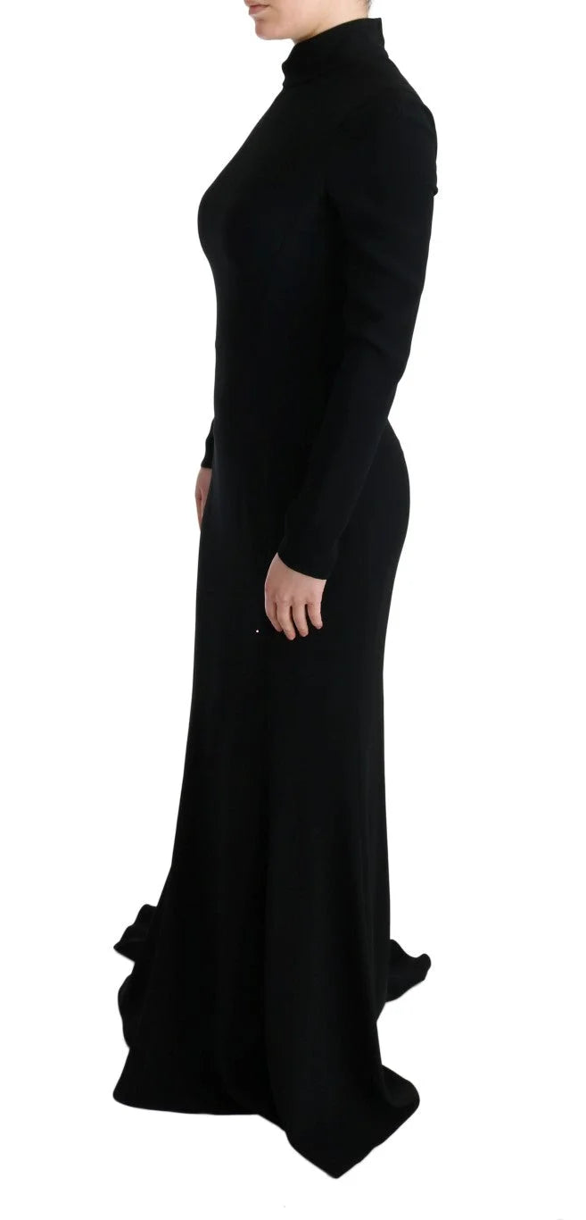 Dolce & Gabbana Black Stretch Long Gown Sheath Dress - IT44|L - Dresses