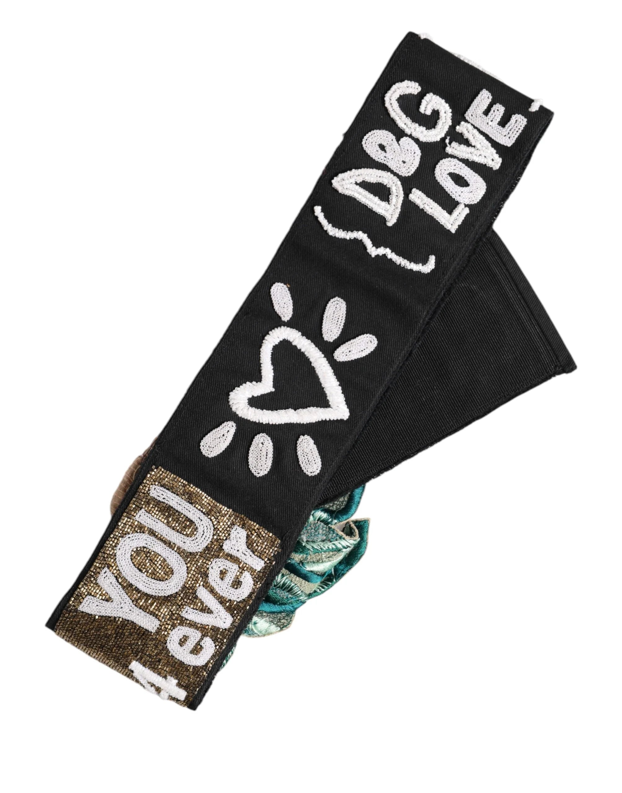 Dolce & Gabbana Black Stretch Multicolor Embellished Waist Belt - IT40|S - Belts