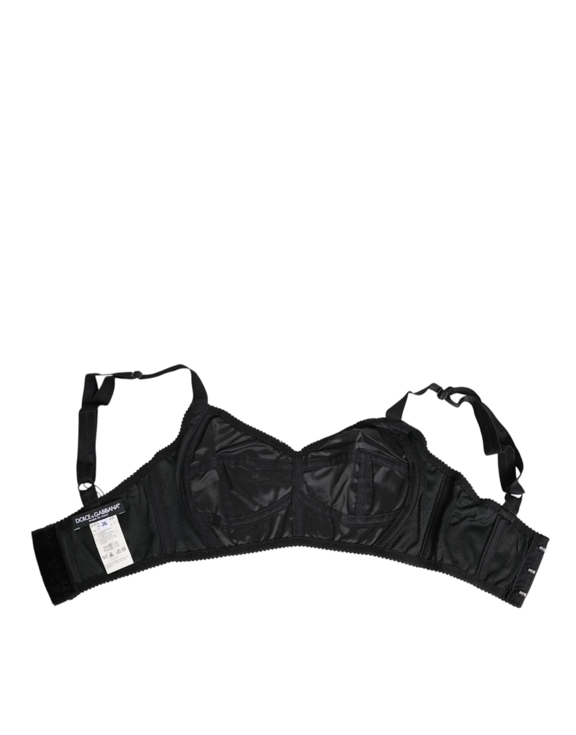 Dolce & Gabbana Black Stretch Nylon Bustier Bra Underwear - IT36 | XS - Bras