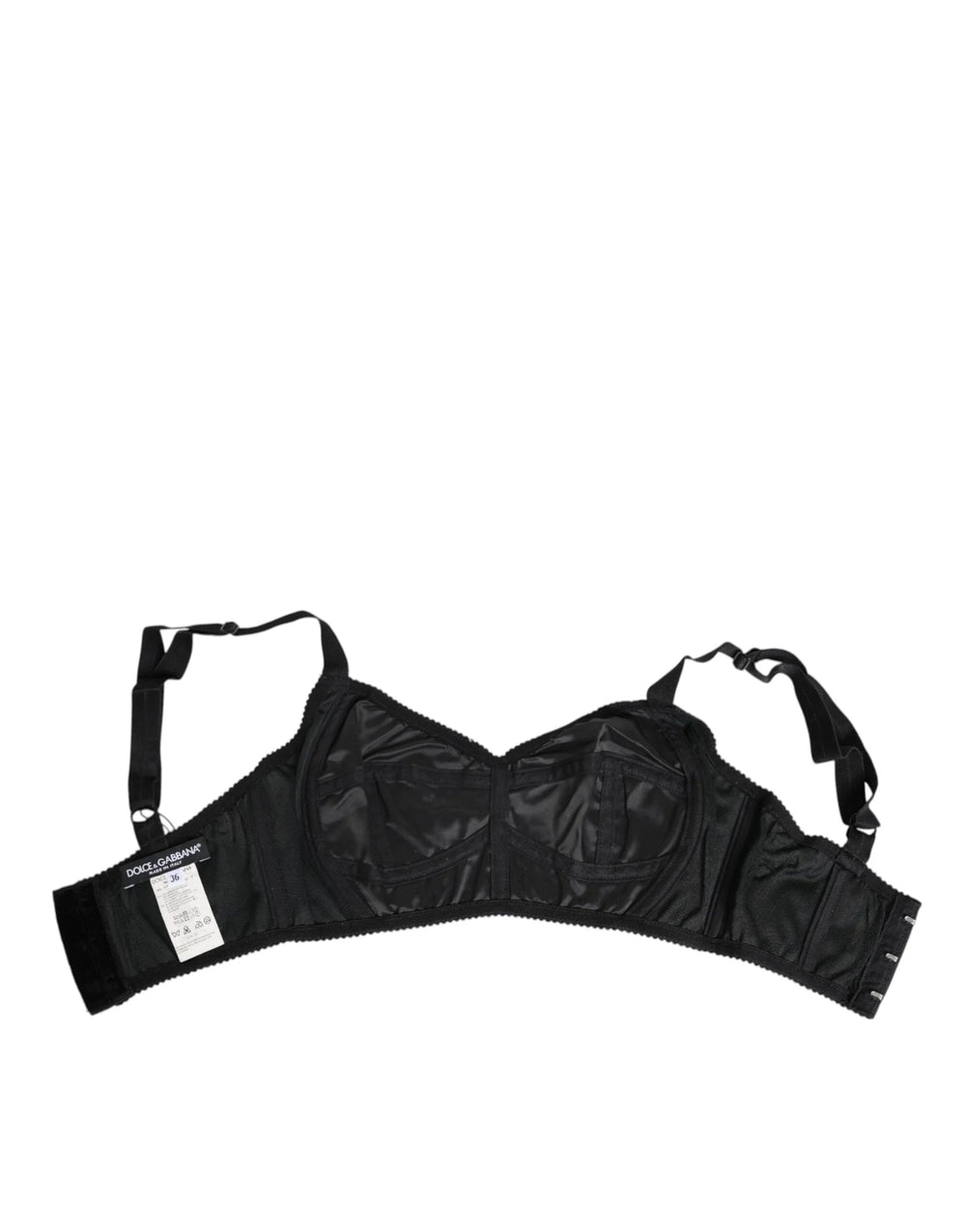 Dolce & Gabbana Black Stretch Nylon Bustier Bra Underwear - IT36 | XS - Bras