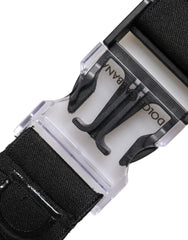 Dolce & Gabbana Black Stretch Polyester Rubberised DG Logo Keychain - Keychains