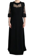 Dolce & Gabbana Black Stretch Shift Long Maxi Dress - IT38|XS - Dresses