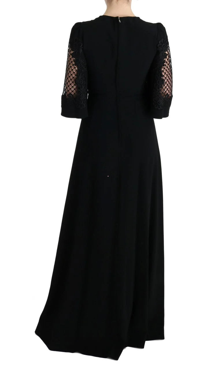Dolce & Gabbana Black Stretch Shift Long Maxi Dress - IT38|XS - Dresses