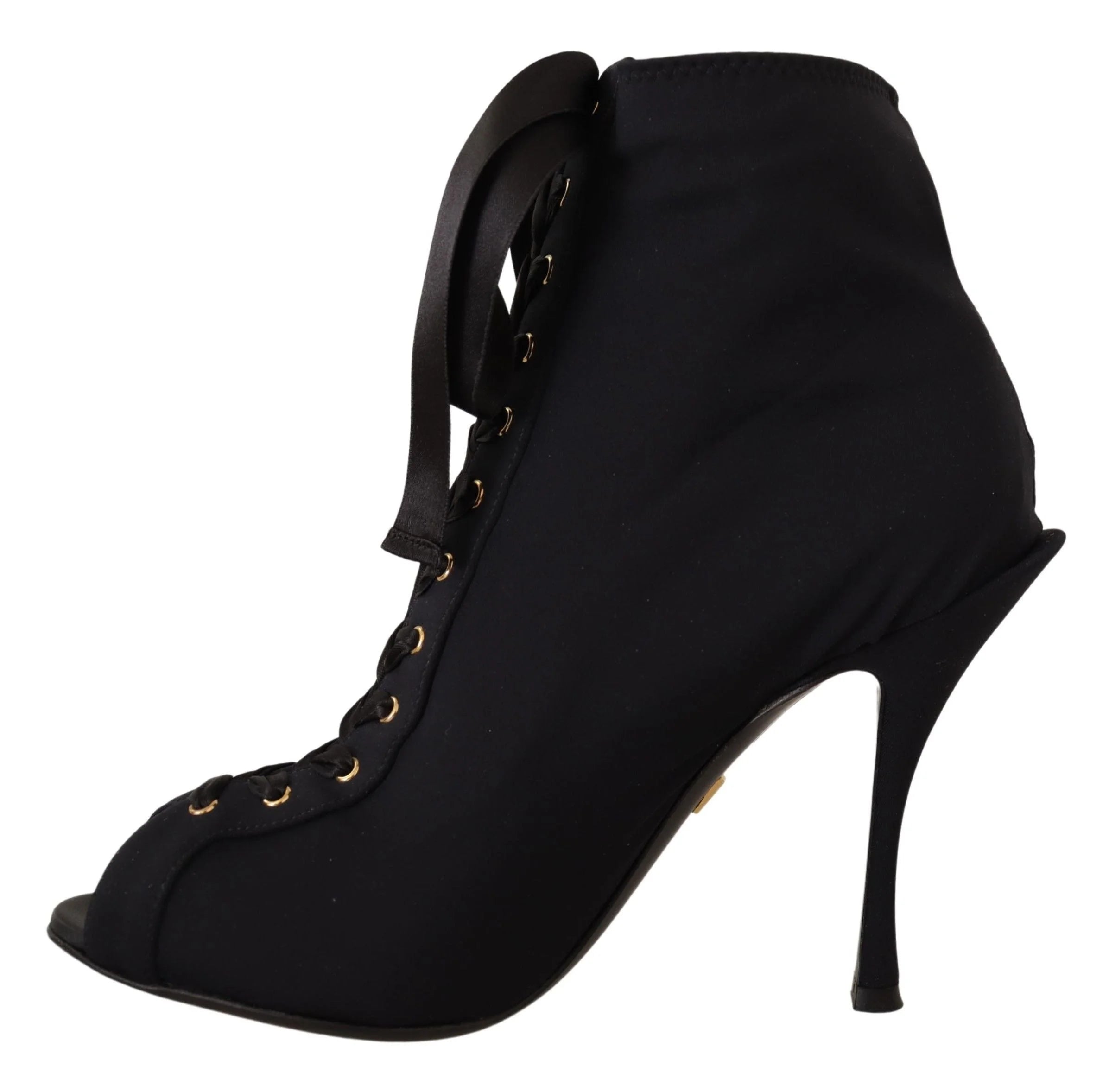 Dolce & Gabbana Black Stretch Short Ankle Boots Shoes - Boots