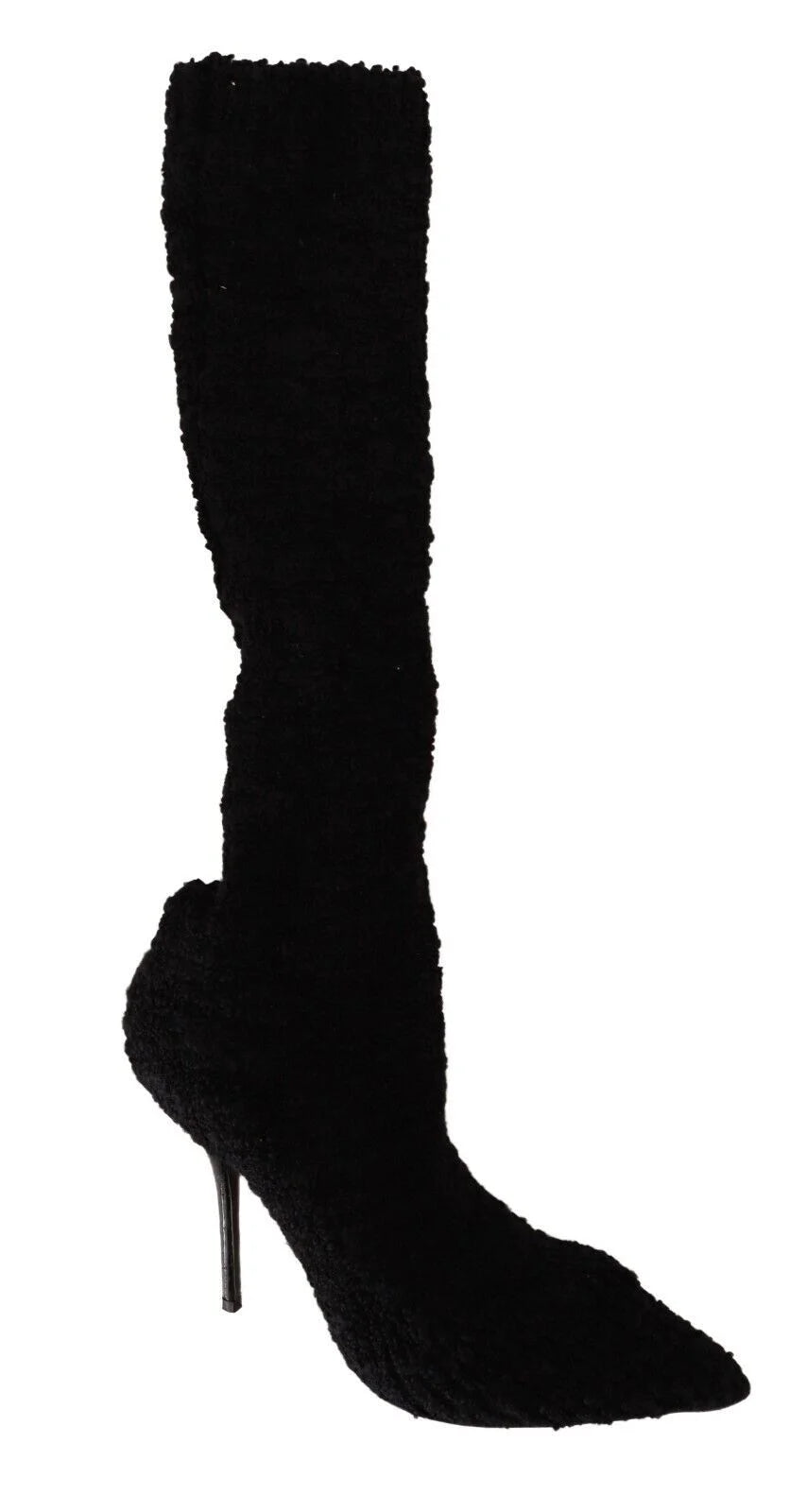 Dolce & Gabbana Black Stretch Socks Knee High Booties Shoes - EU41/US10.5