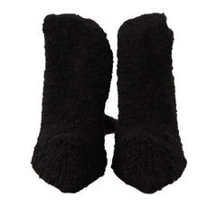 Dolce & Gabbana Black Stretch Socks Knee High Booties Shoes - EU41/US10.5