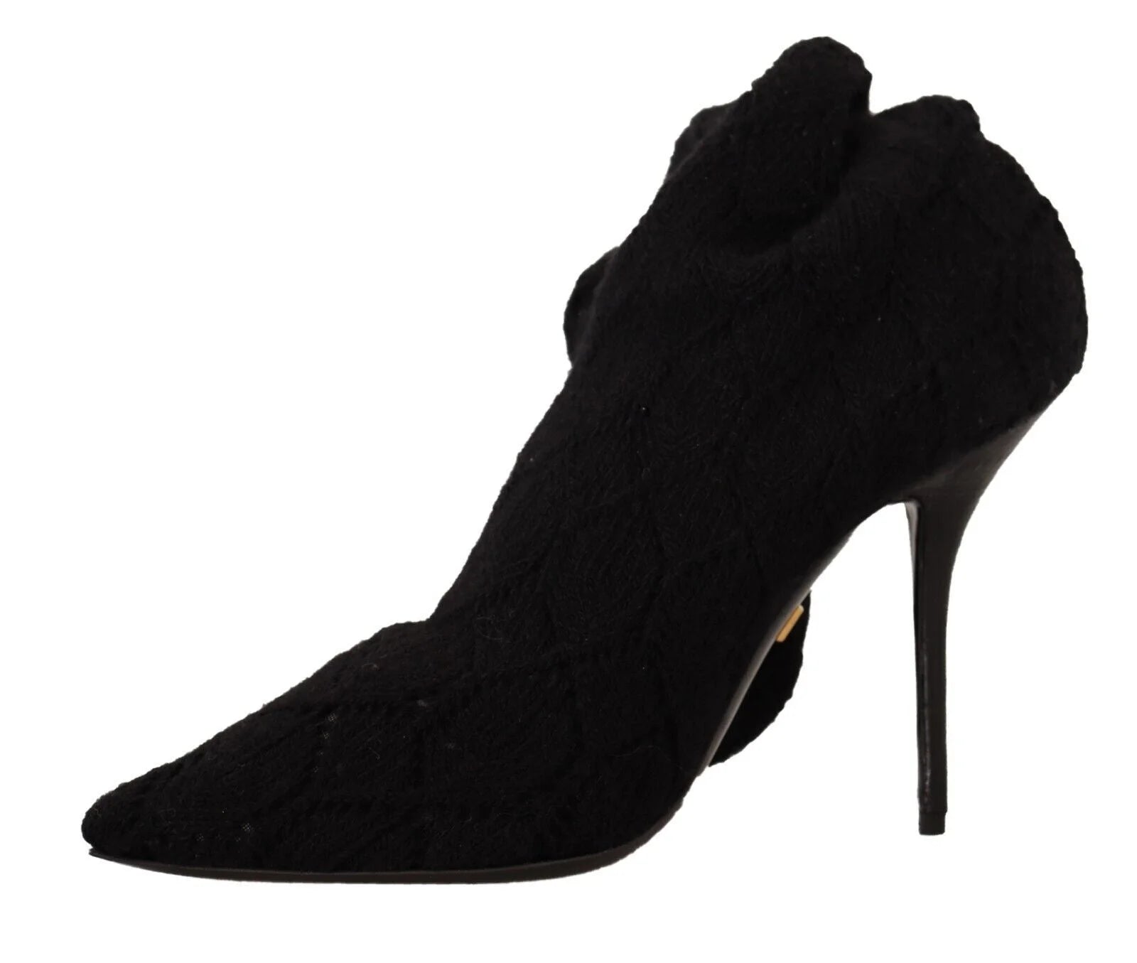 Dolce & Gabbana Black Stretch Socks Knee High Booties Shoes - Boots