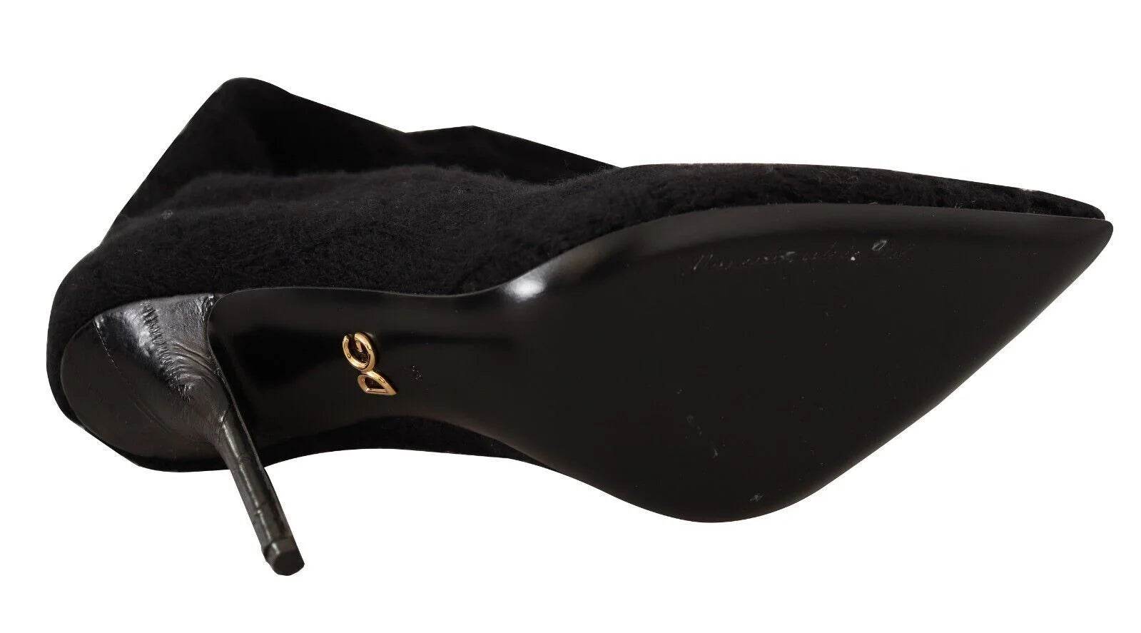 Dolce & Gabbana Black Stretch Socks Knee High Booties Shoes - Boots