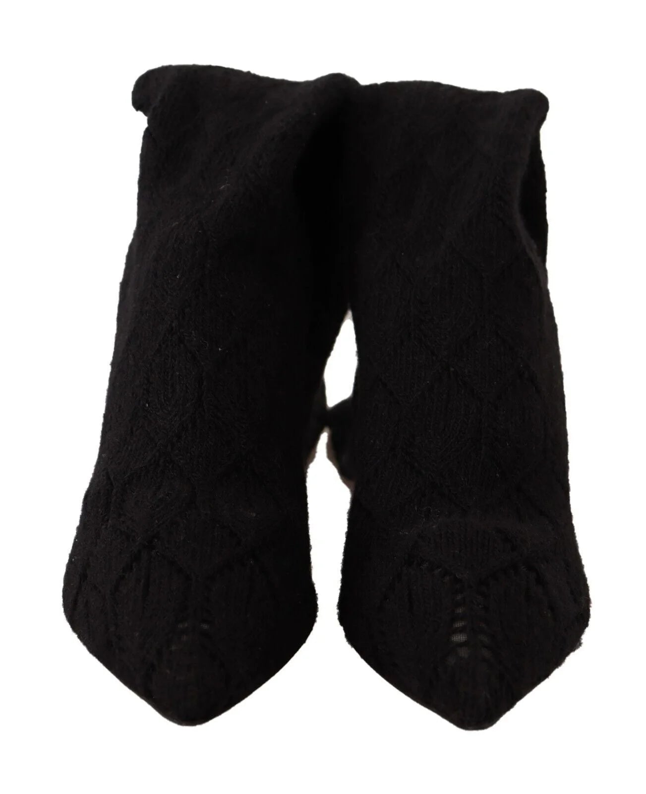 Dolce & Gabbana Black Stretch Socks Knee High Booties Shoes - Boots