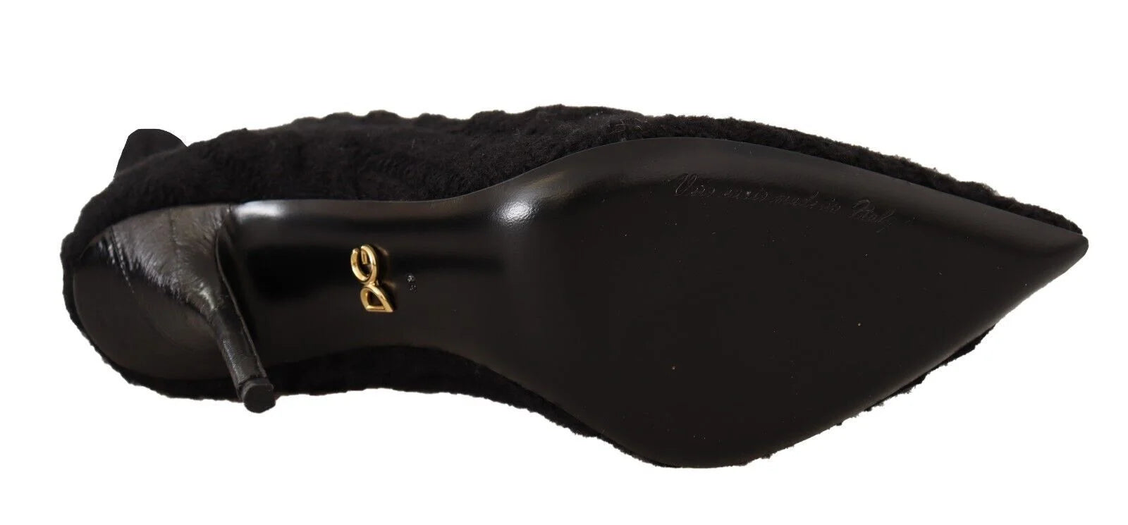 Dolce & Gabbana Black Stretch Socks Knee High Booties Shoes - EU38/US7.5