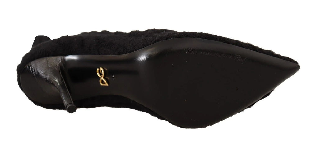 Dolce & Gabbana Black Stretch Socks Knee High Booties Shoes - EU38/US7.5