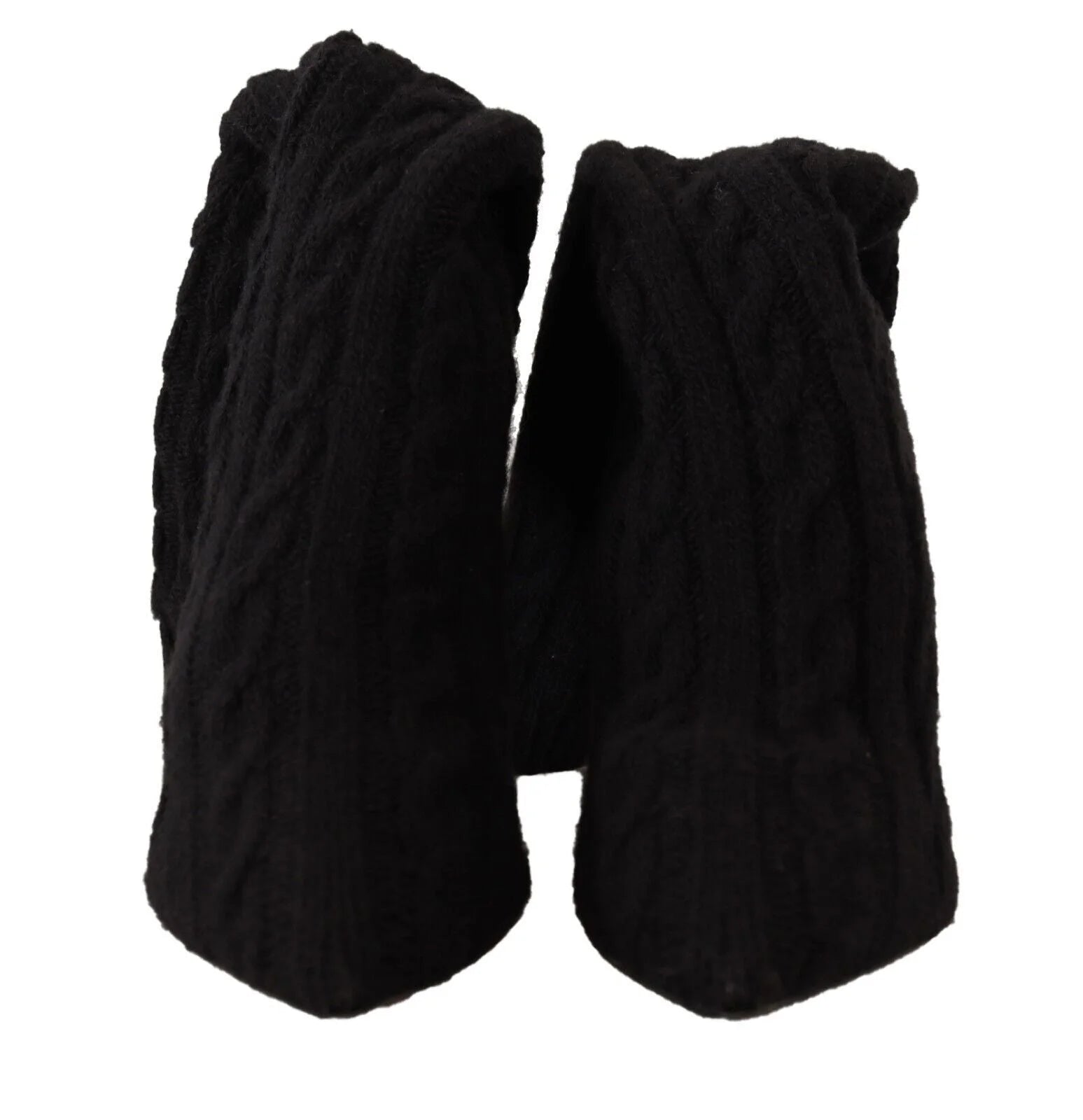 Dolce & Gabbana Black Stretch Socks Knee High Booties Shoes - EU38/US7.5