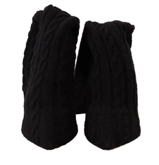 Dolce & Gabbana Black Stretch Socks Knee High Booties Shoes - EU38/US7.5
