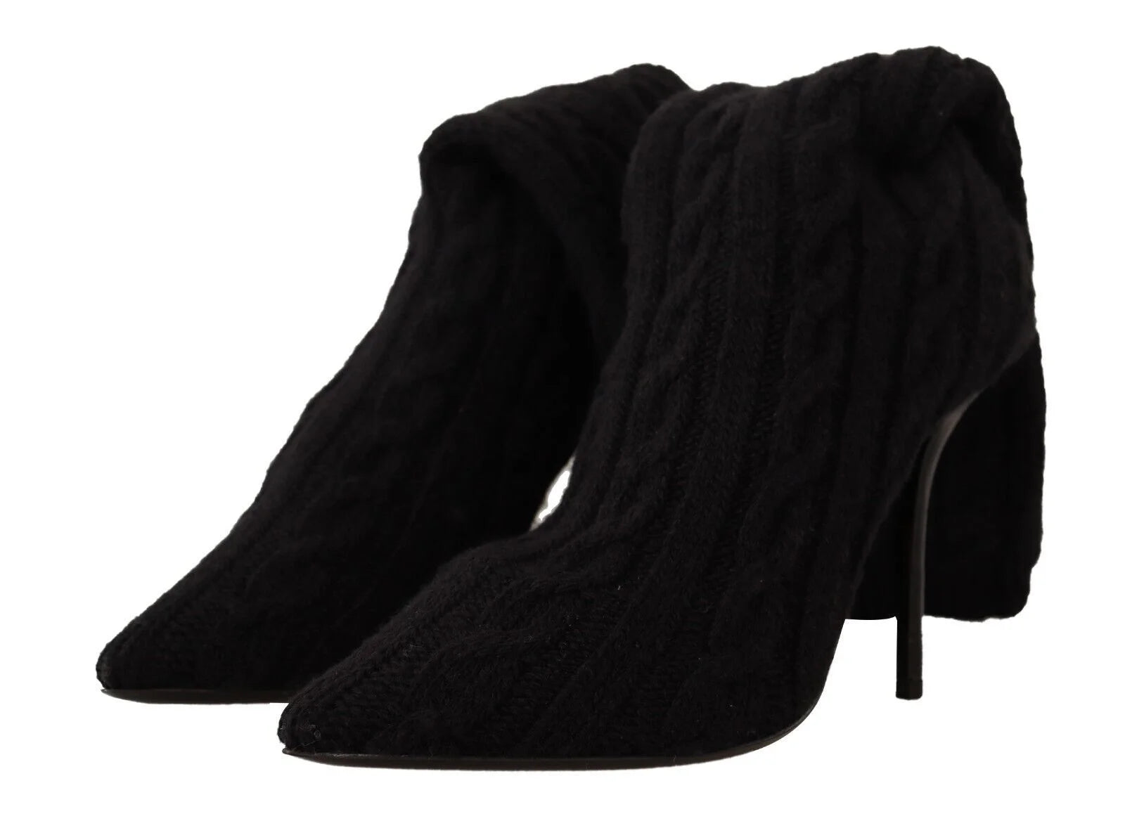 Dolce & Gabbana Black Stretch Socks Knee High Booties Shoes - EU38/US7.5