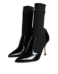 Dolce & Gabbana Black Stretch Stilettos Booties Socks Shoes - EU36/US5.5 - Boots