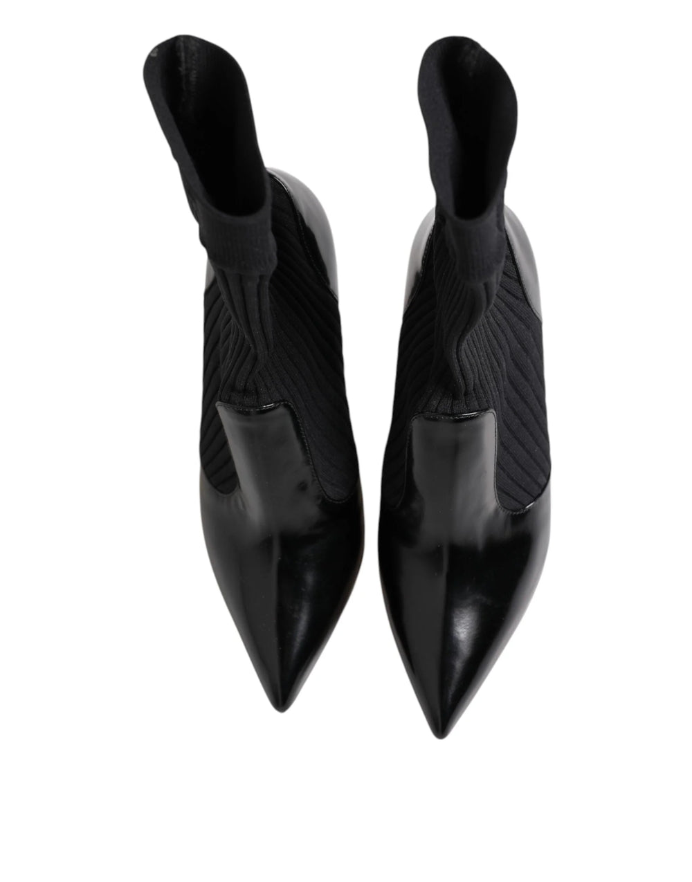 Dolce & Gabbana Black Stretch Stilettos Booties Socks Shoes - EU37/US6.5