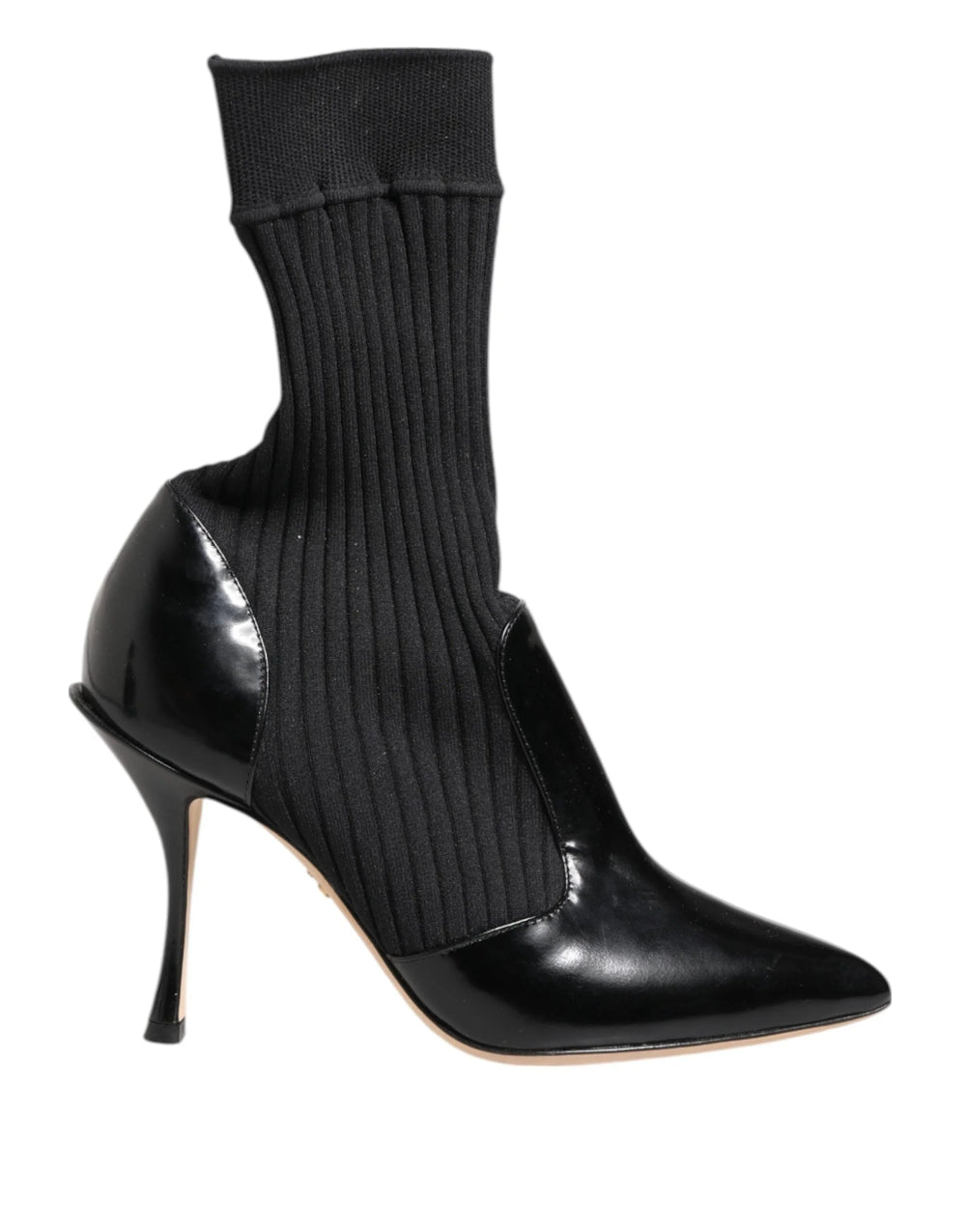 Dolce & Gabbana Black Stretch Stilettos Booties Socks Shoes - EU37/US6.5